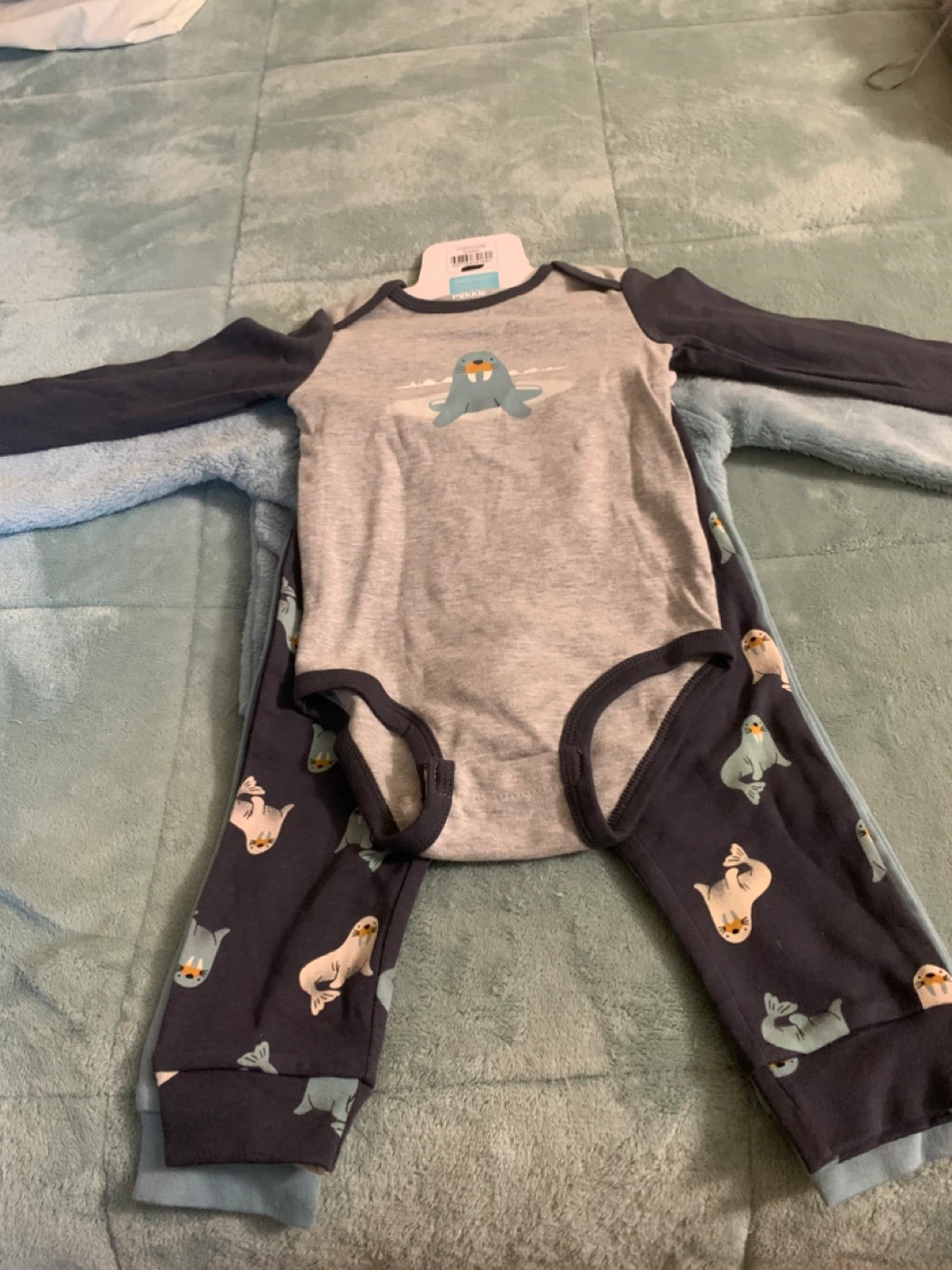 Pekkle Baby Boys' 3-Piece Walrus Pajama Set - photo 2