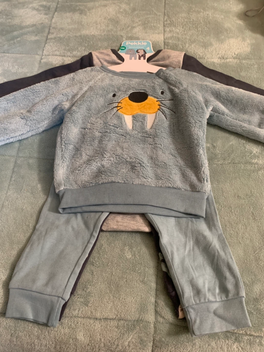Pekkle Baby Boys' 3-Piece Walrus Pajama Set