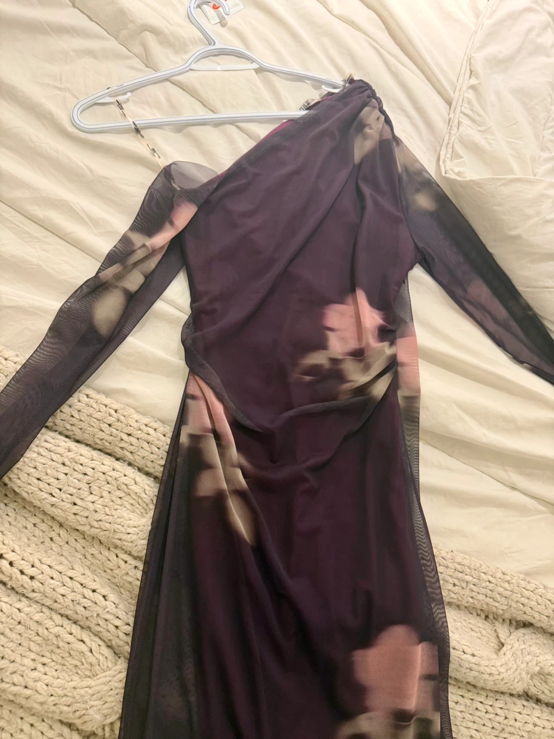 Women's One-Shoulder Mesh Dress - photo 3