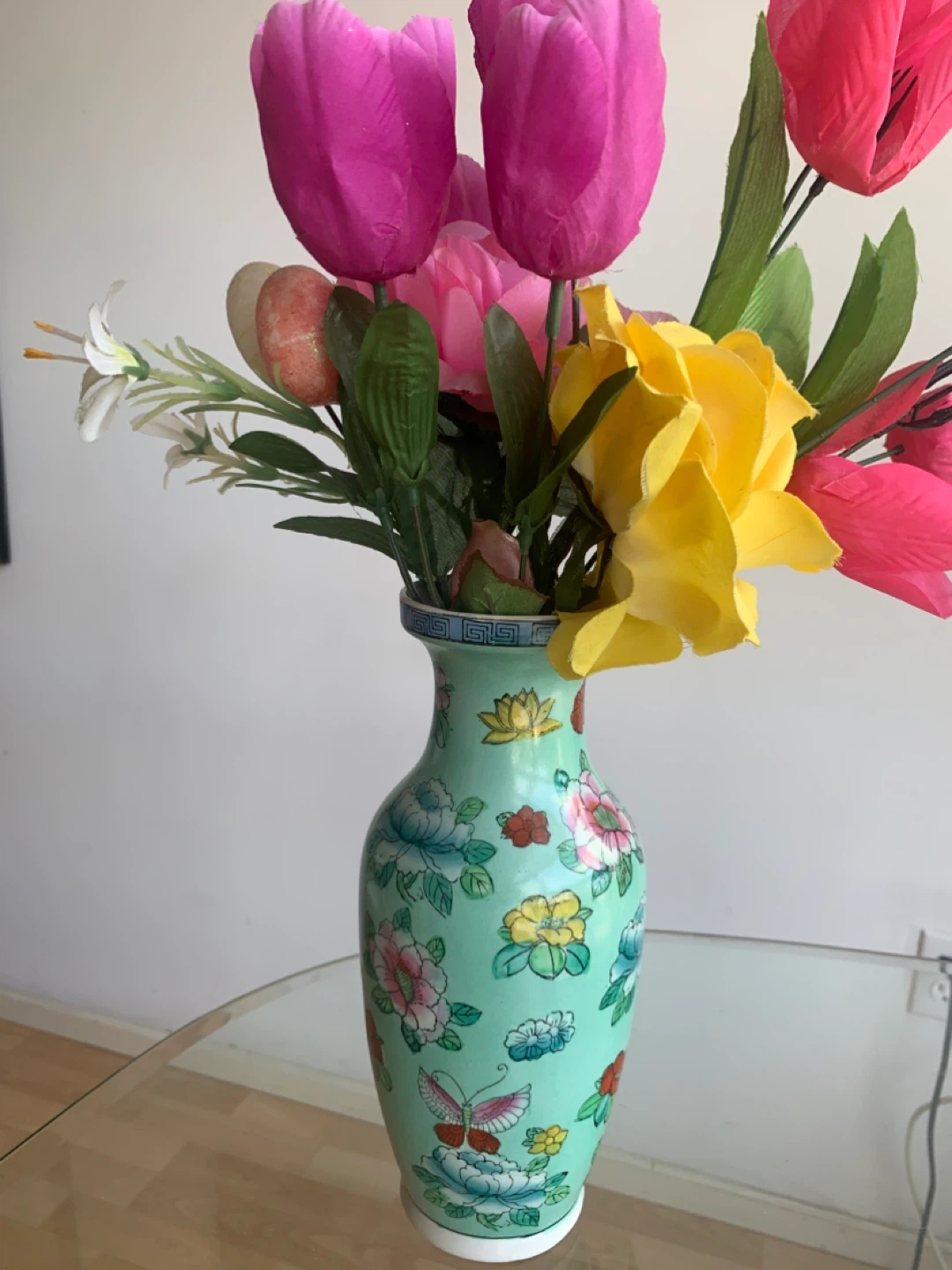 Decorative Porcelain Vase with Floral Design