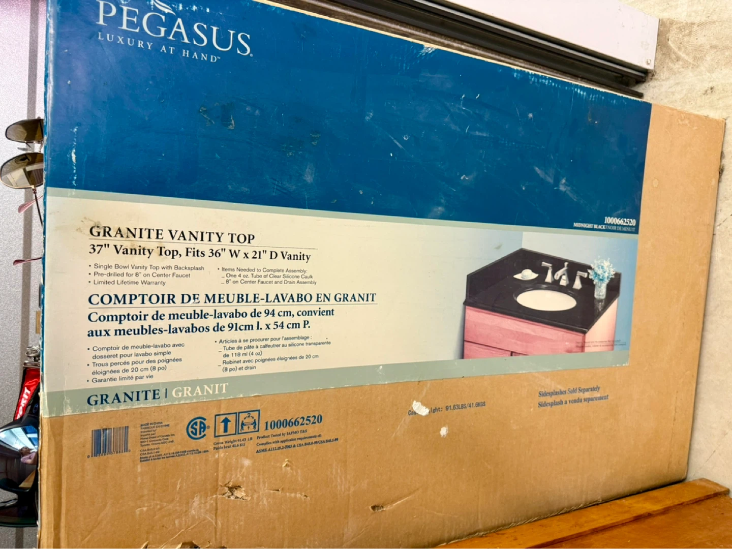 Pegasus Granite Vanity Top - 37" W x 21" D - photo 2