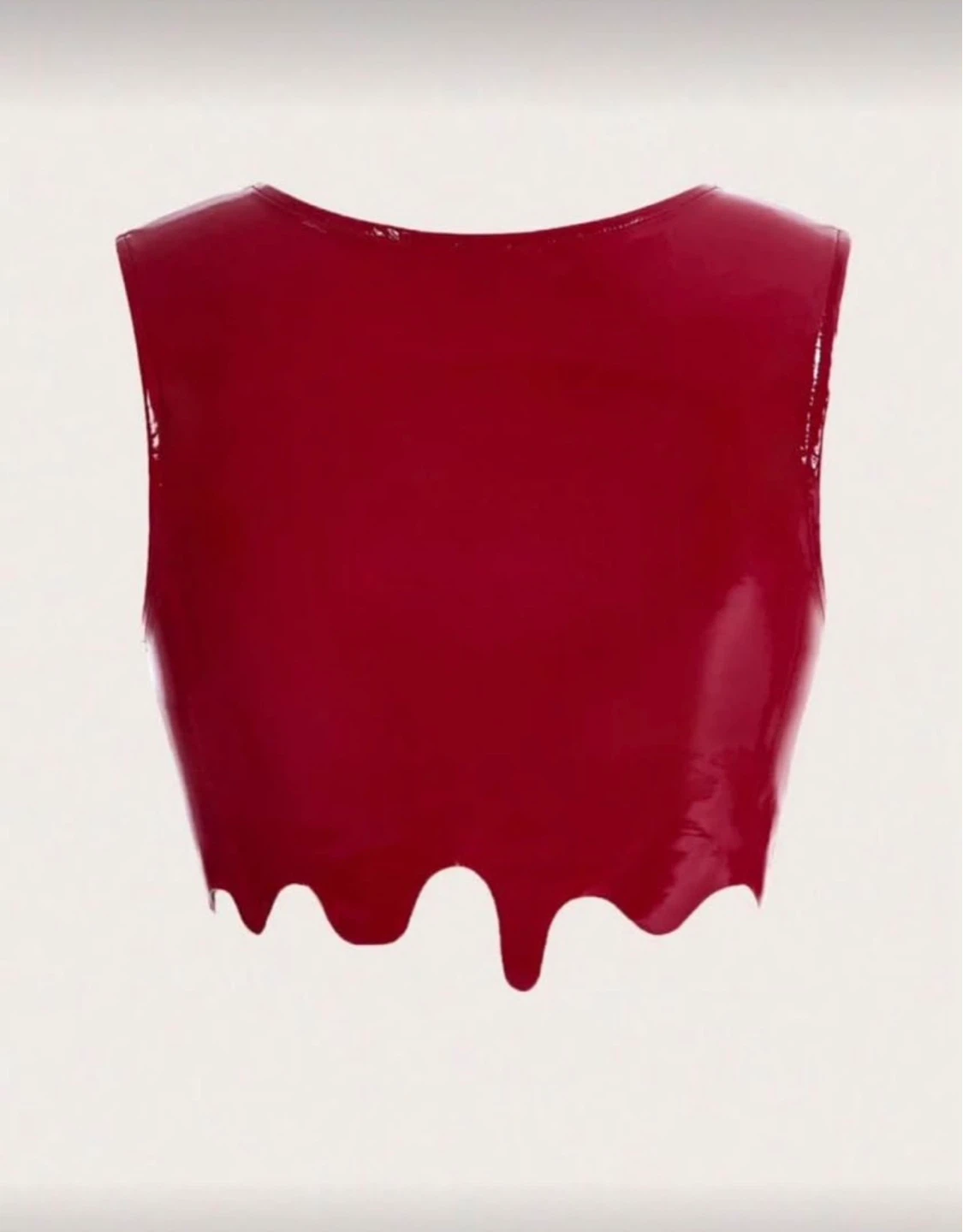 SHEIN Red Vinyl Drip Crop Top - photo 2