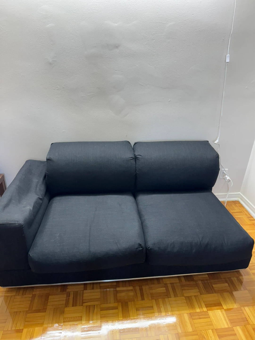 Deep Blue Two-Seater Couch - photo 2