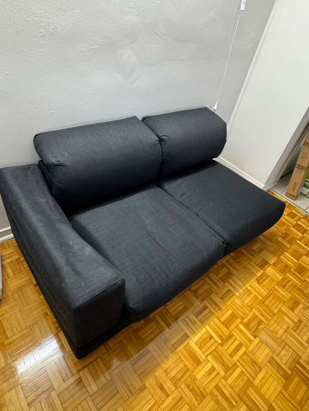 Deep Blue Two-Seater Couch - photo 3