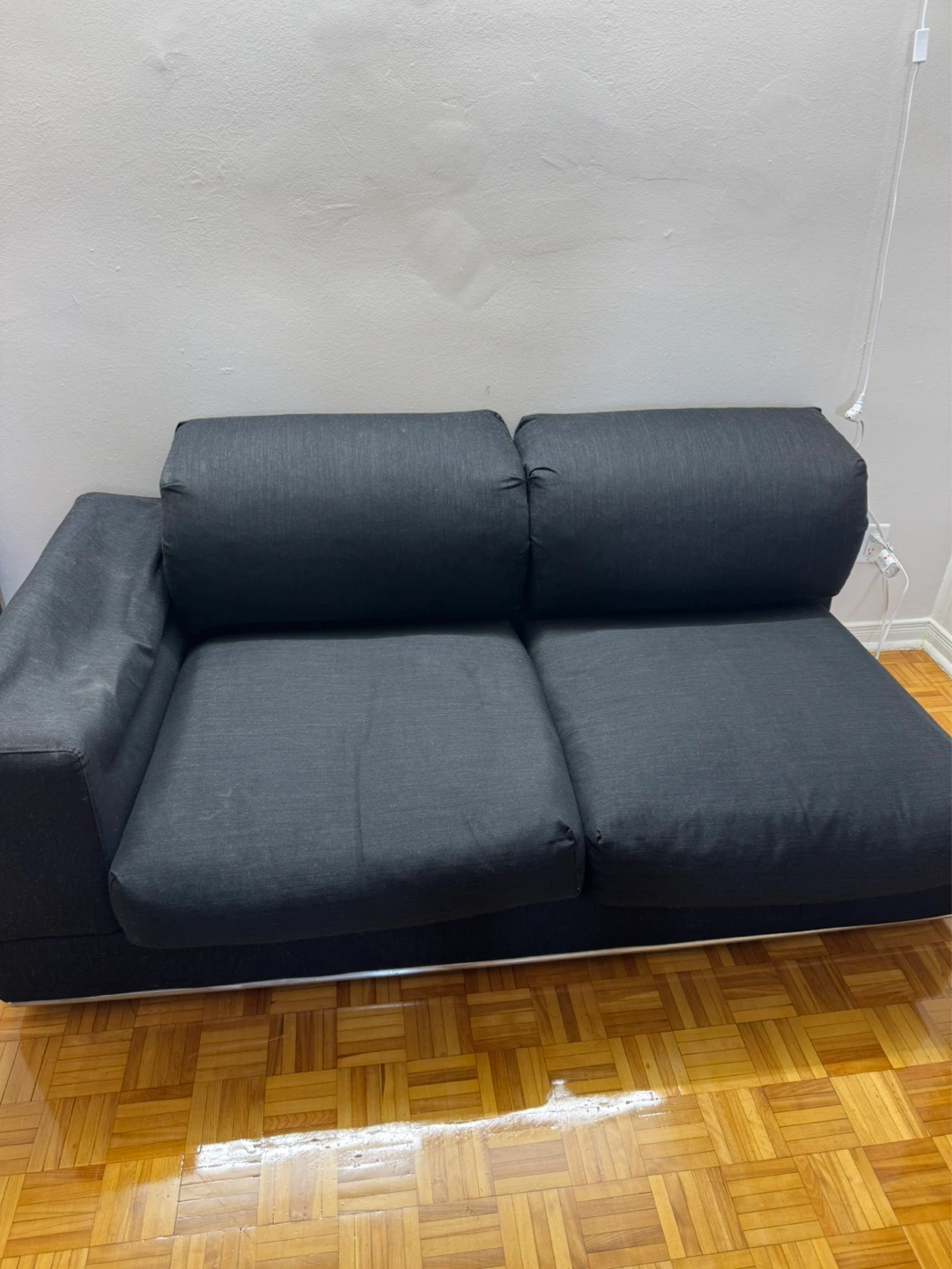 Deep Blue Two-Seater Couch