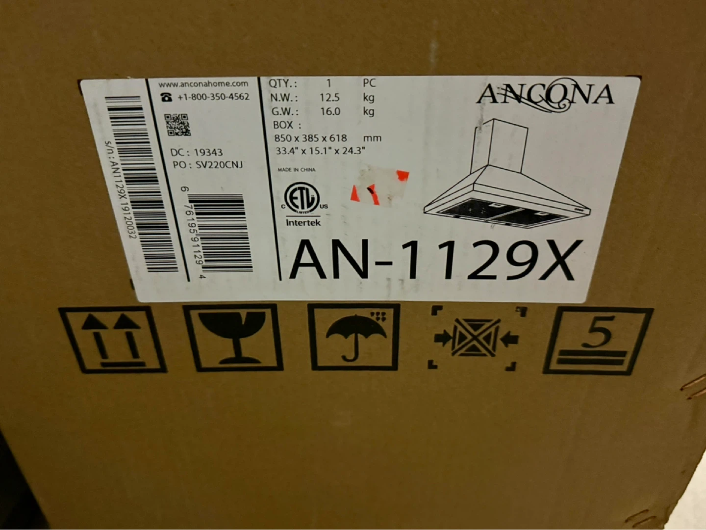 ANCONA AN-1129X Range Hood