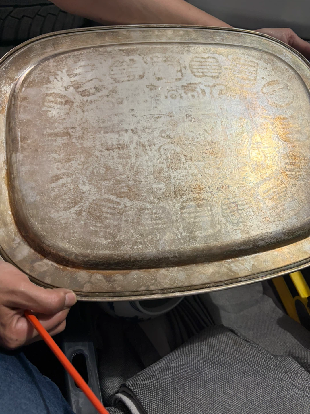 Engraved Silver Plated Serving Tray
