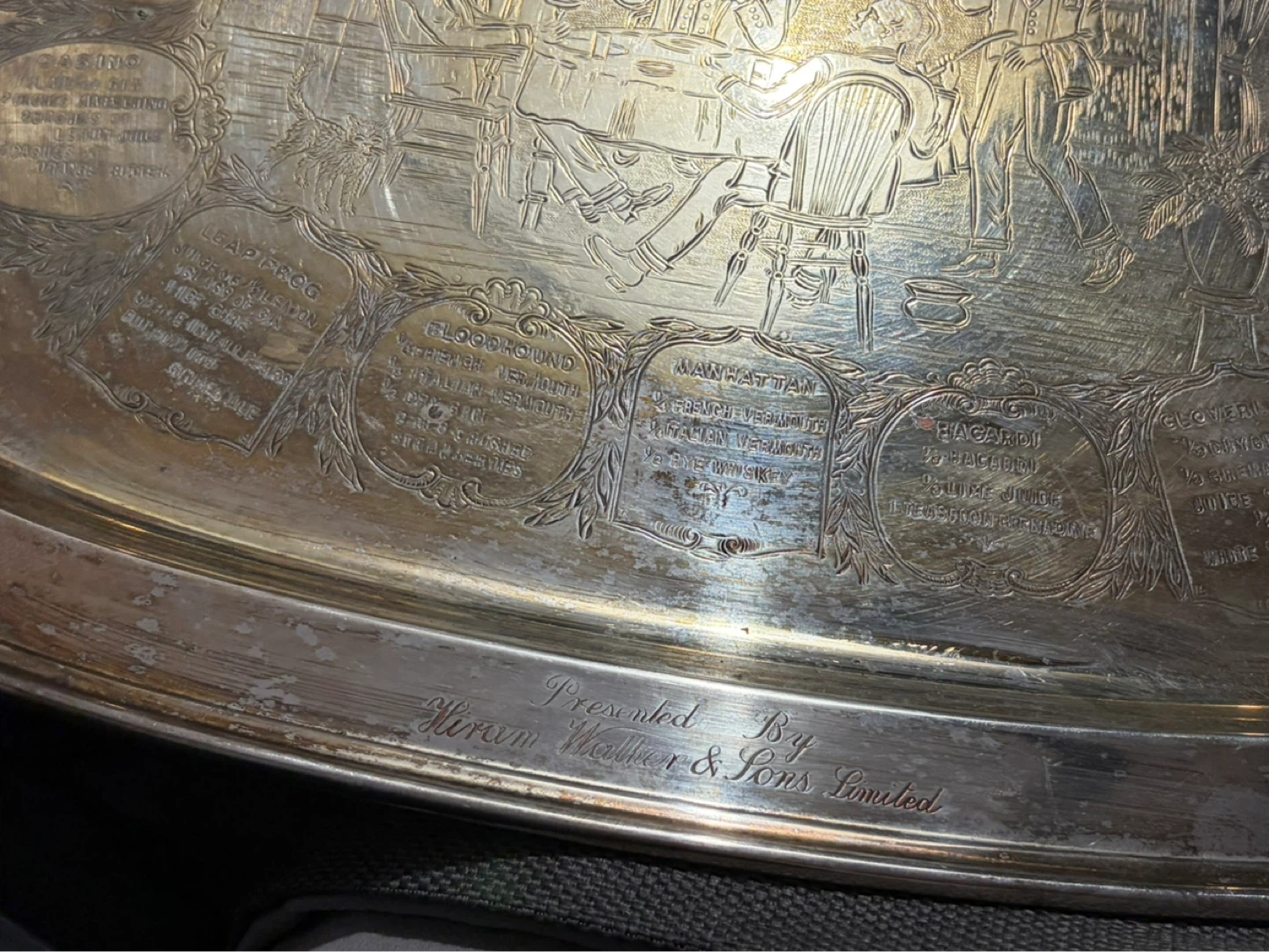 Engraved Silver Plated Serving Tray - photo 3