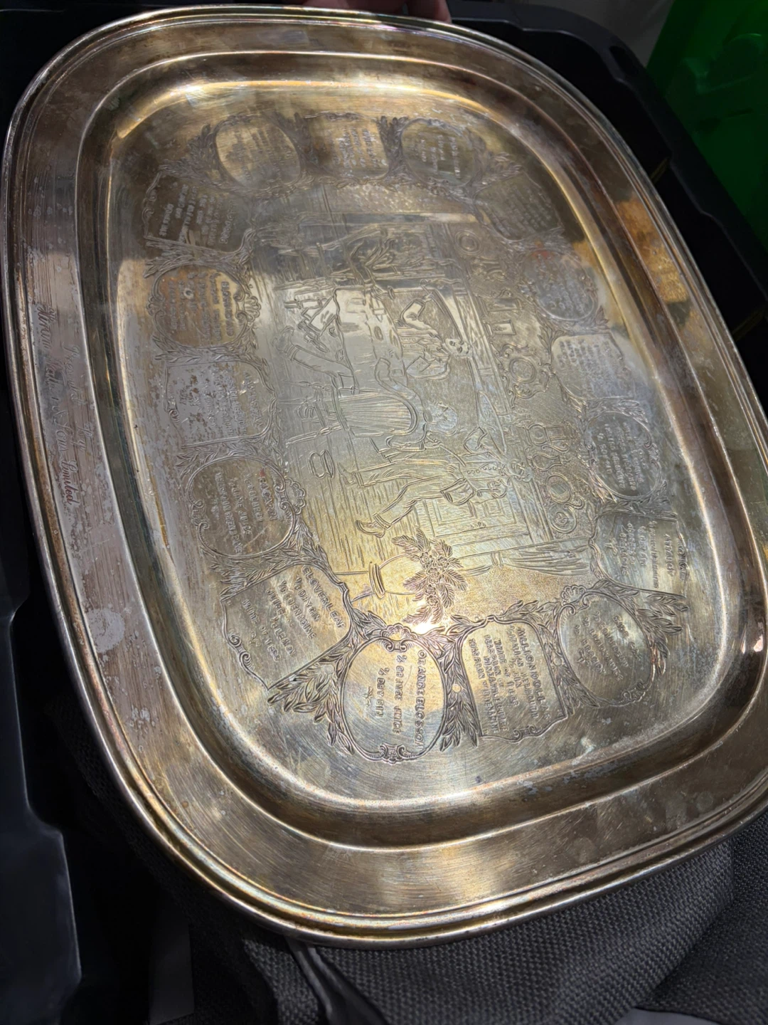 Engraved Silver Plated Serving Tray - photo 2