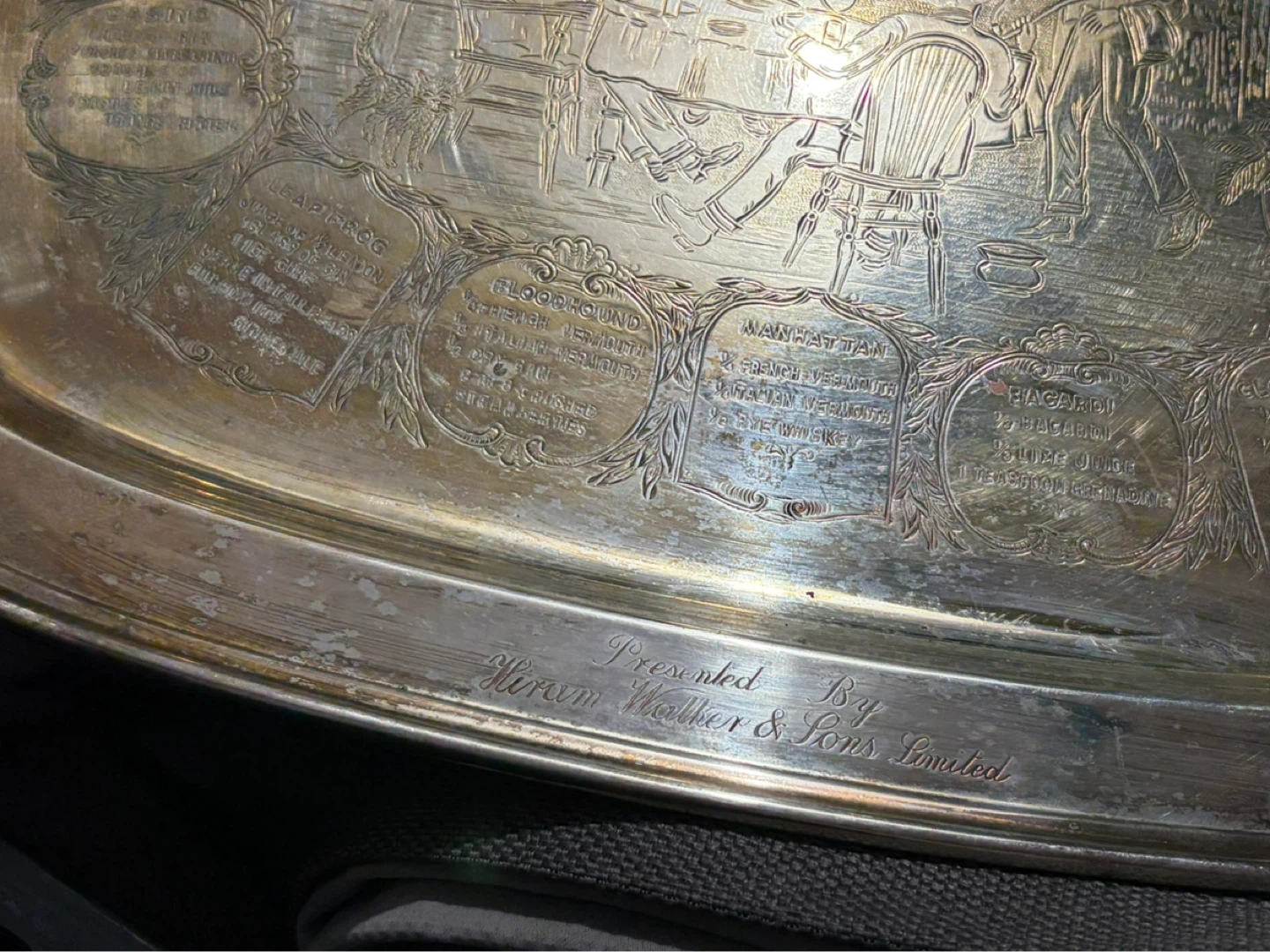 Engraved Silver Plated Serving Tray - photo 4