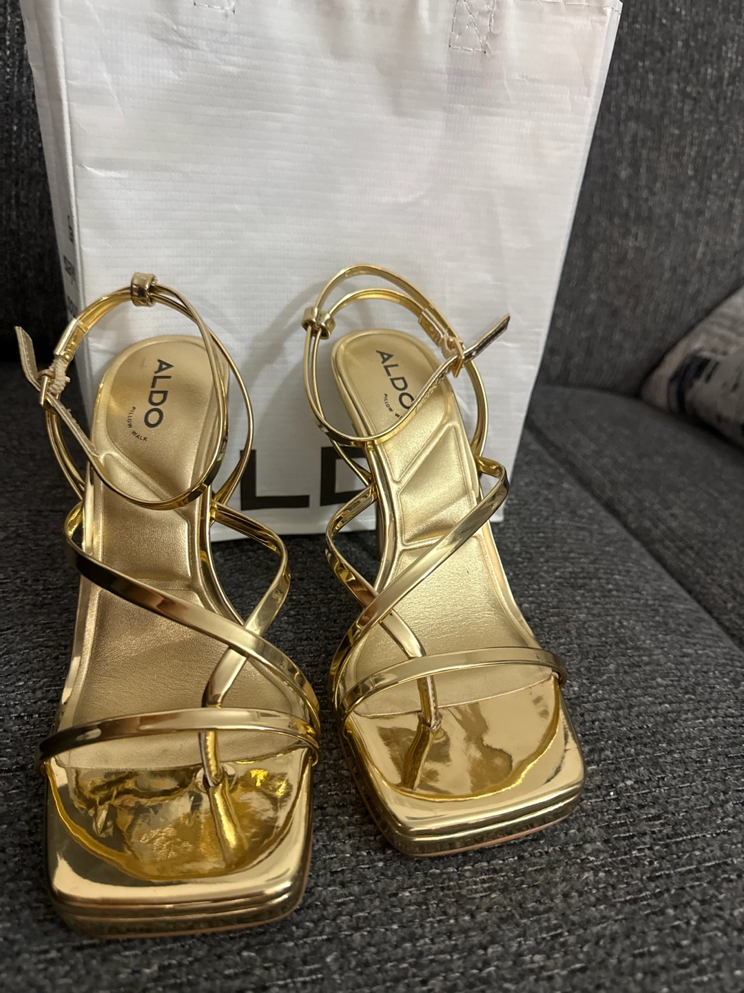 ALDO Gold Strappy Heeled Sandals