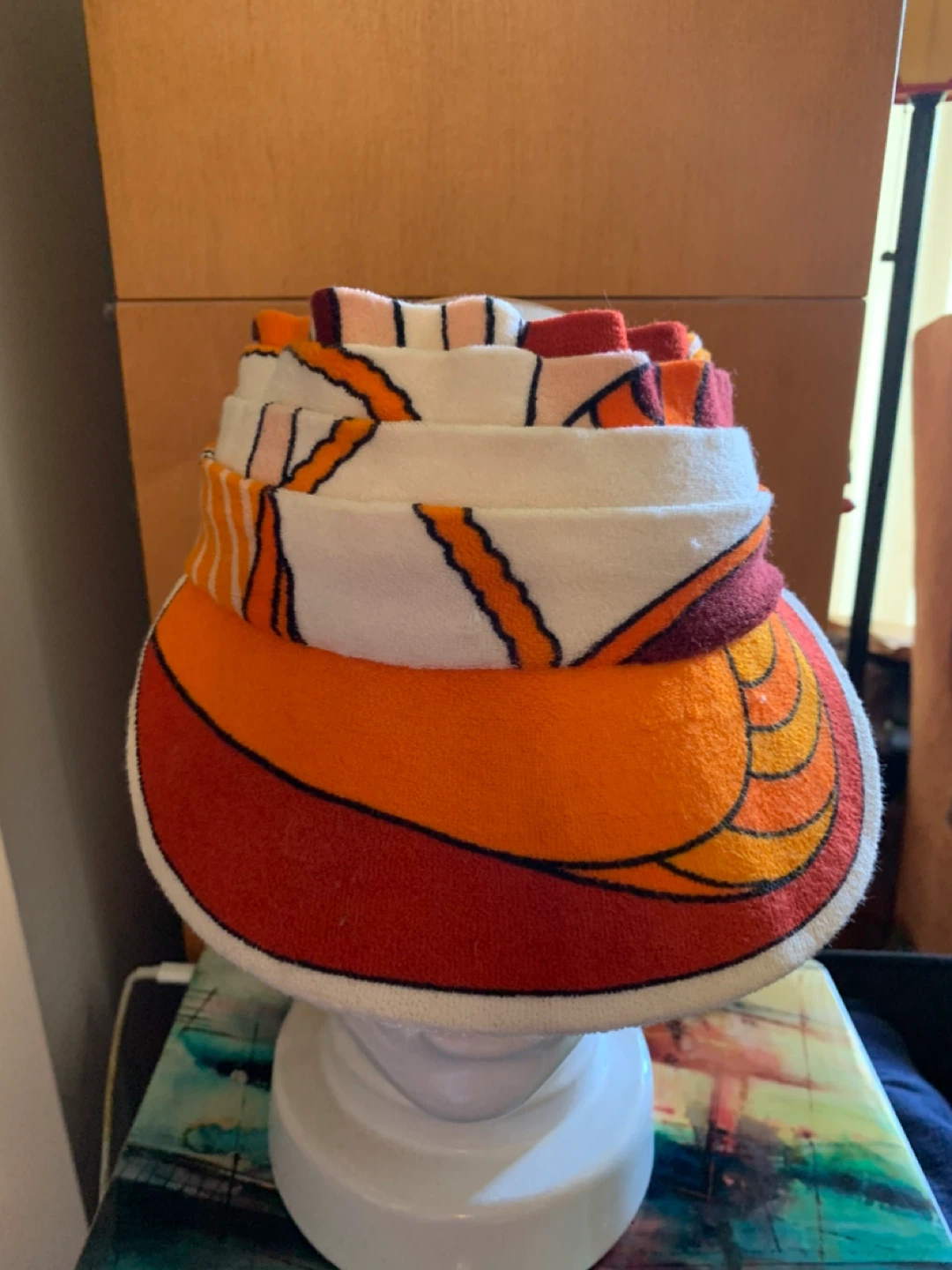 Hermes silk and cotton Visor with Retro Pattern - photo 2