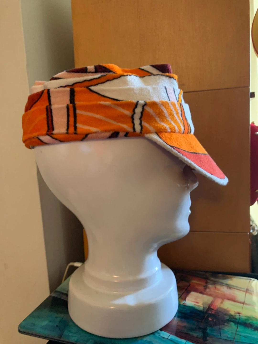 Hermes silk and cotton Visor with Retro Pattern - photo 5
