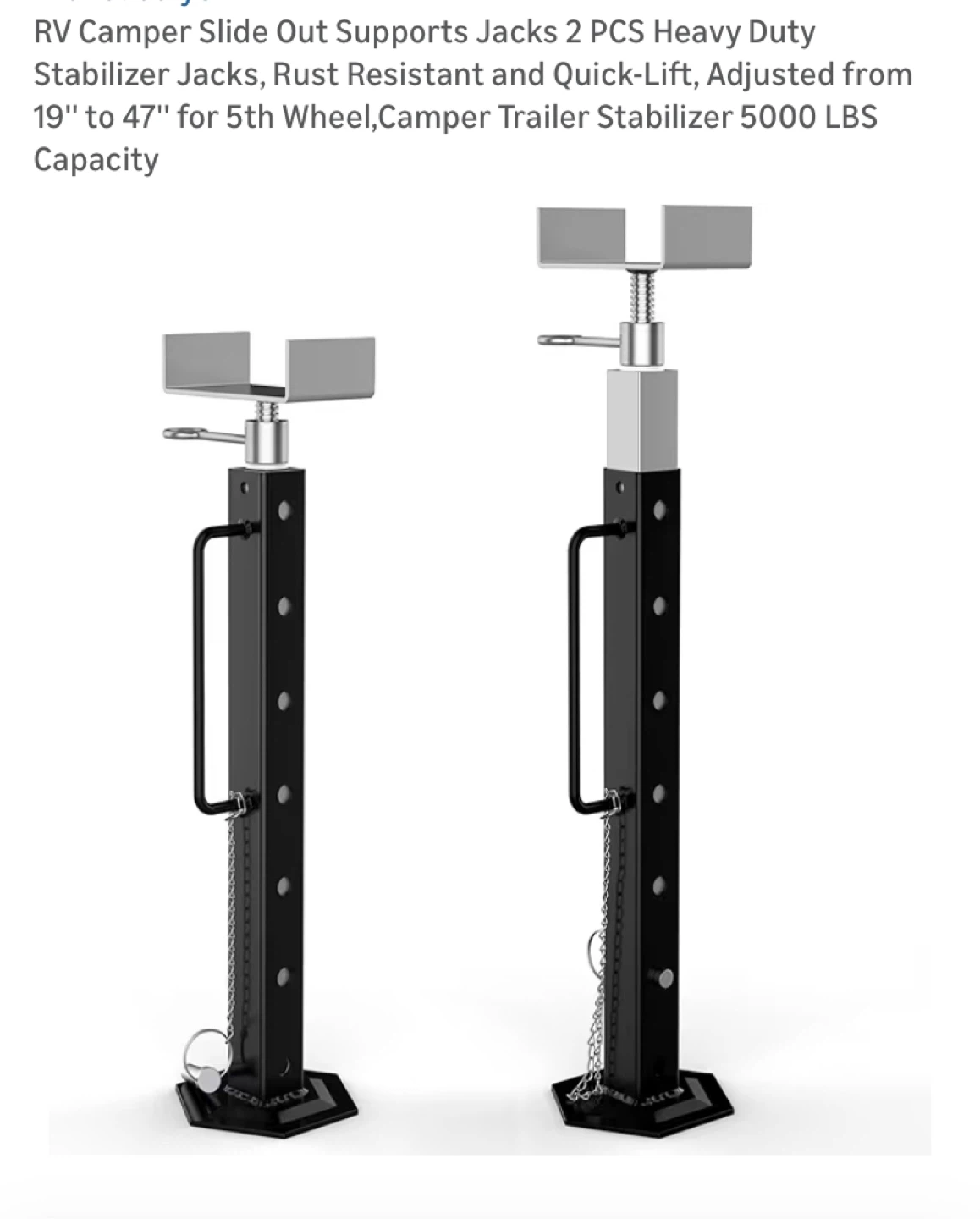 RV Slide Out Stabilizer Jacks (2 PCS) - 19" to 47"