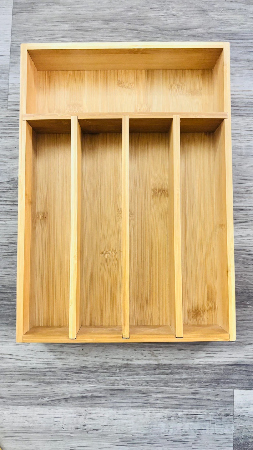 Bamboo Cutlery Organizer Tray