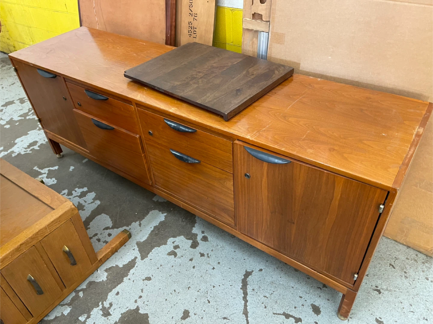 Wooden Credenza Sideboard with Drawers and Cabinet Doors - photo 2