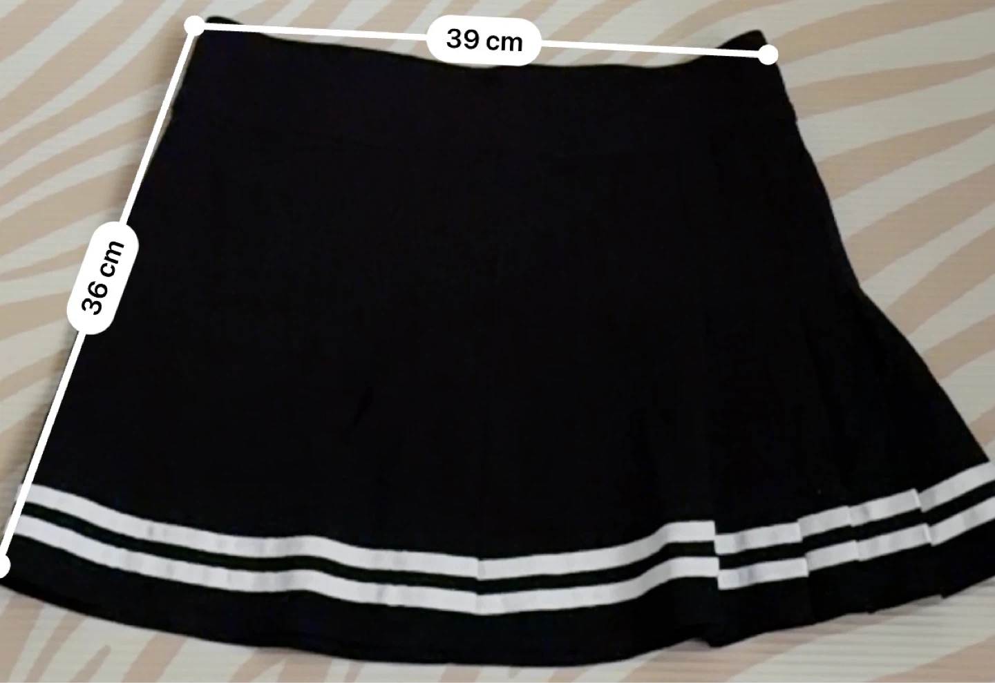 Divided Black Skirt with White Stripes - photo 4