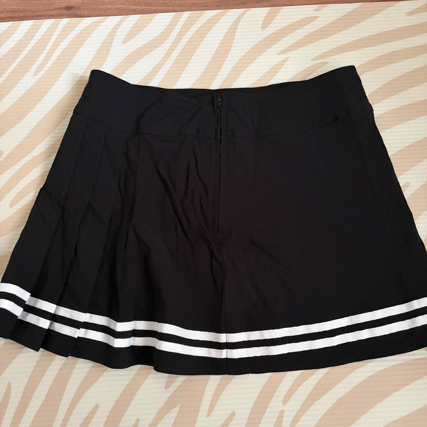 Divided Black Skirt with White Stripes - photo 2