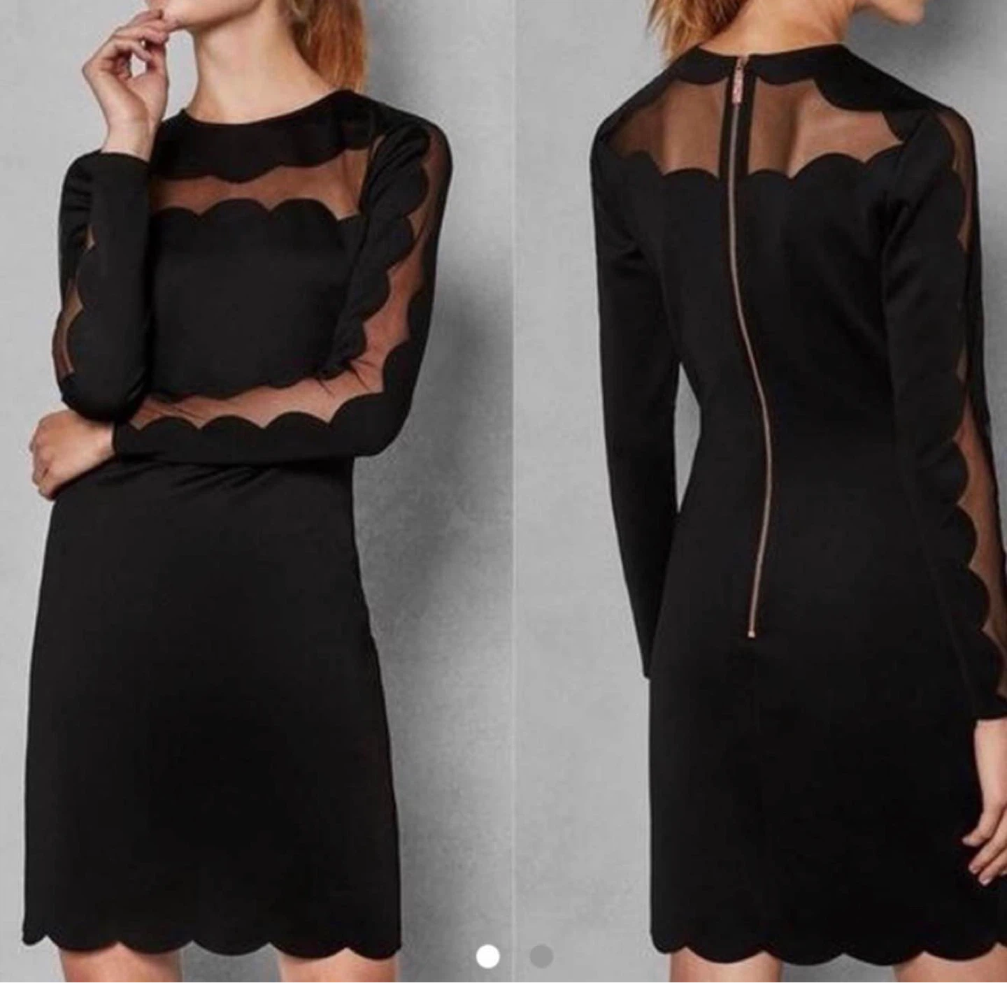 BNWT TED BAKER London SERENTY SCALLOPED Joyous BODYCON DRESS - photo 2
