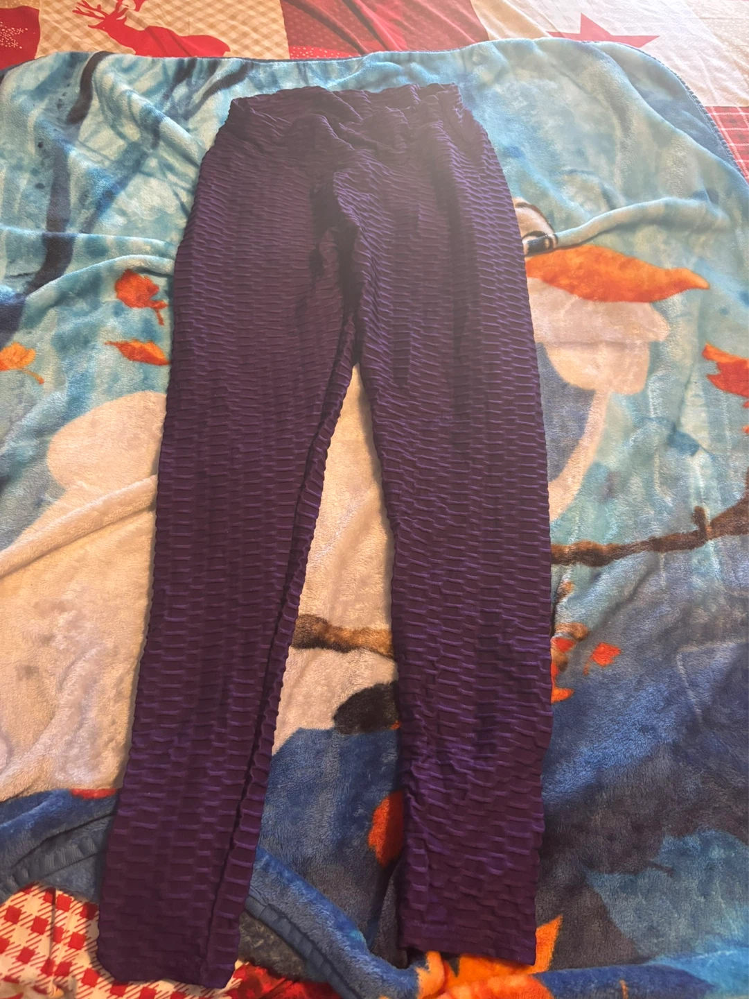 Purple Textured Leggings