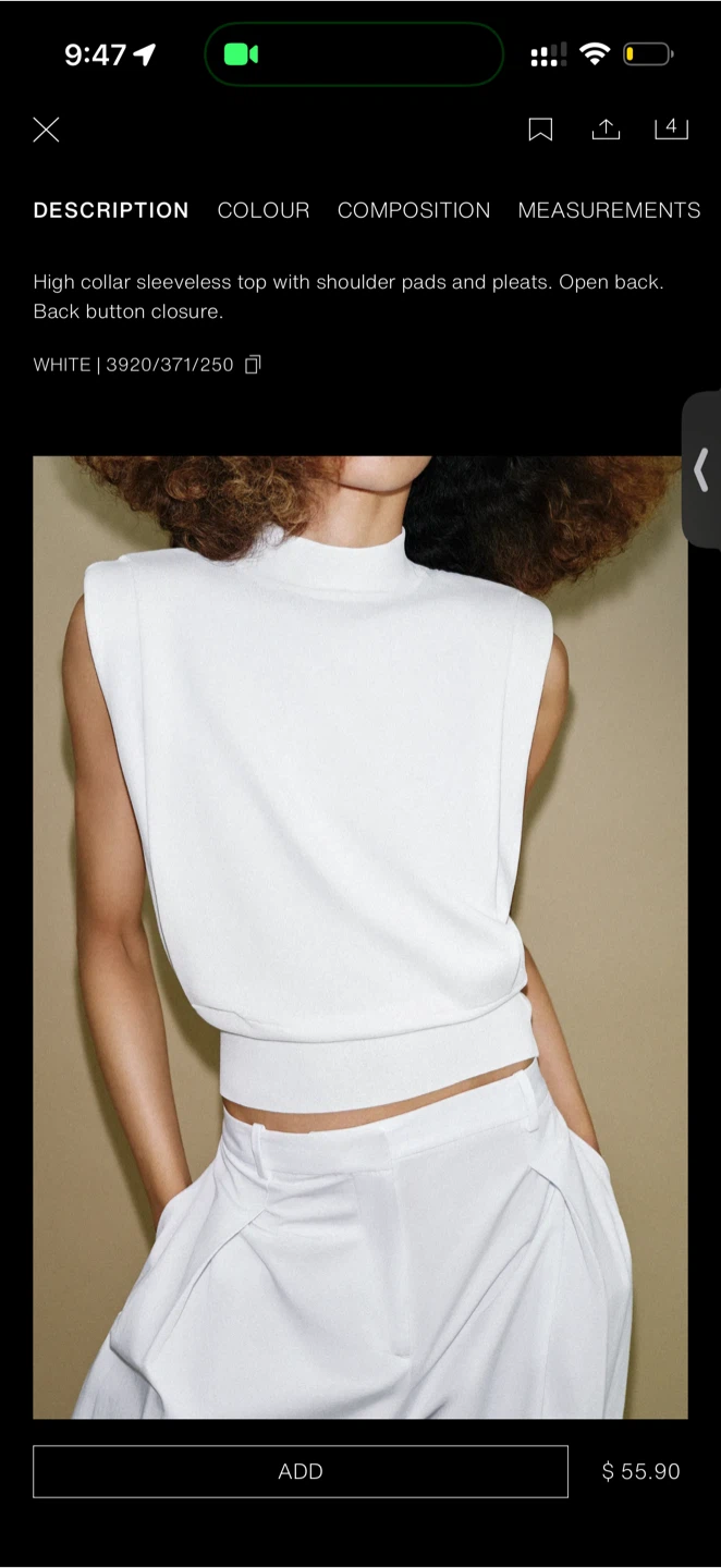 Zara White open back top - photo 3