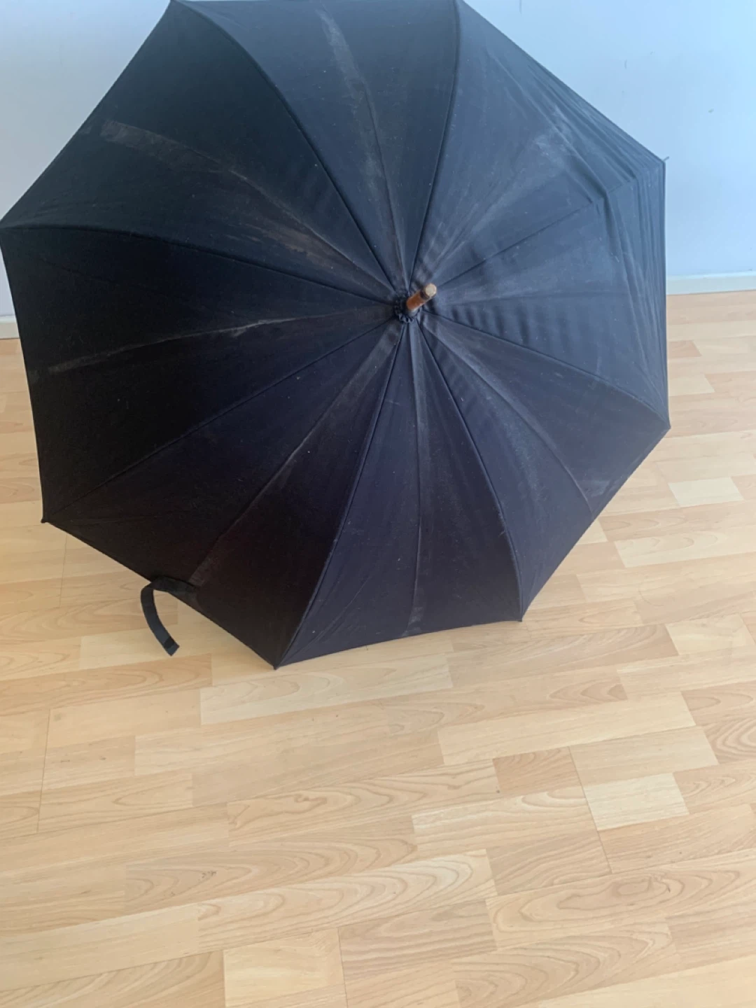 Black Umbrella with Wooden Handle - photo 3