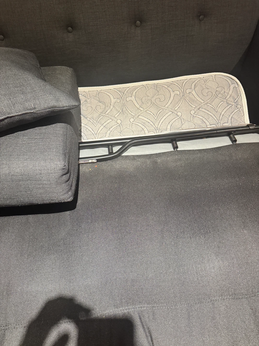 Mid-Century Style Charcoal Gray Sleeper Sofa / Pull-Out Couch - photo 2