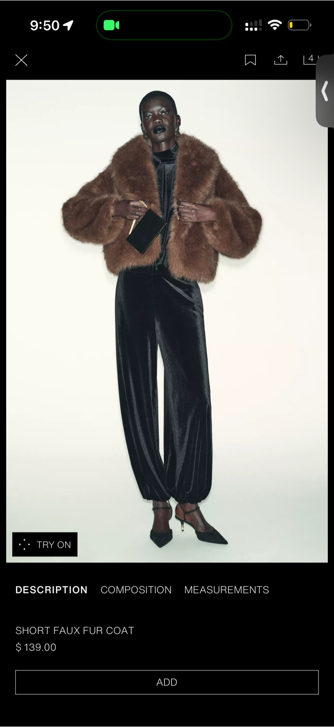 Zara Short Faux Fur Coat - Brown - photo 2