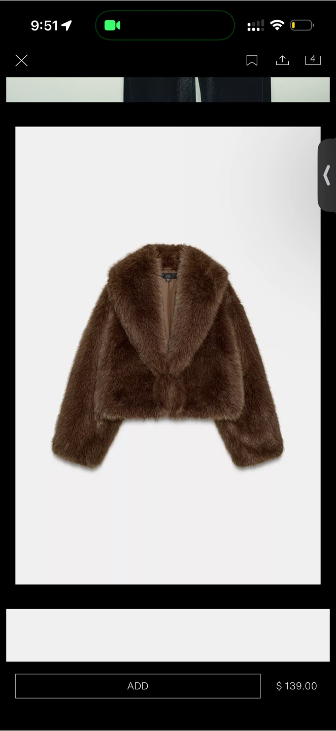 Zara Short Faux Fur Coat - Brown