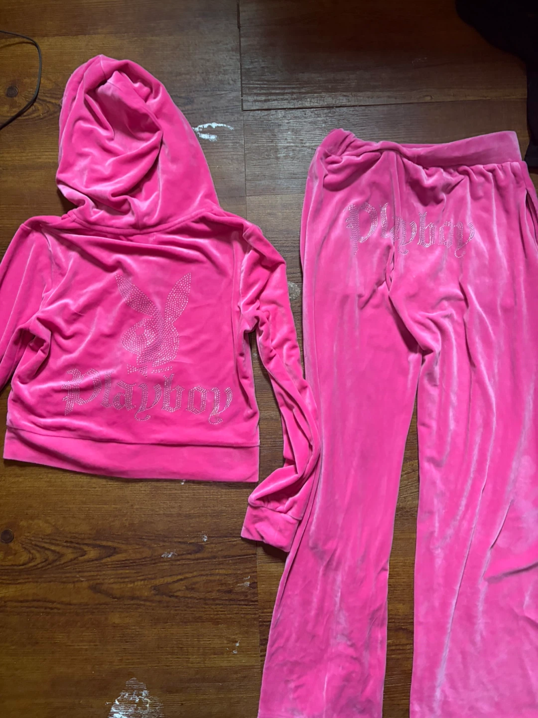 Pink Playboy Velour Tracksuit Set - photo 2