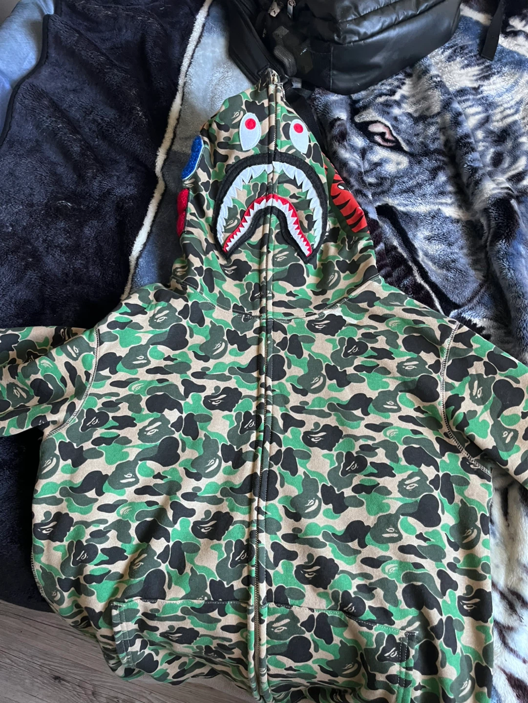 A Bathing Ape Camo Shark Full Zip Hoodie
