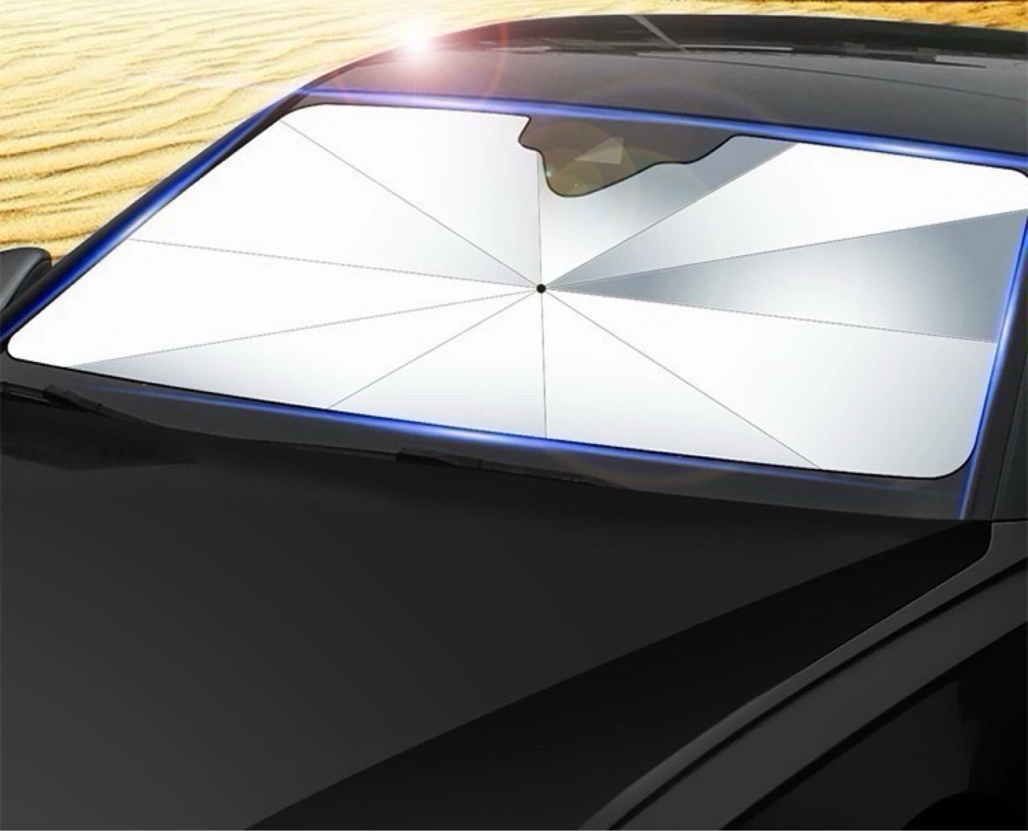 Car Windshield Sun Shade Umbrella + 4 Side Sunshades - photo 4
