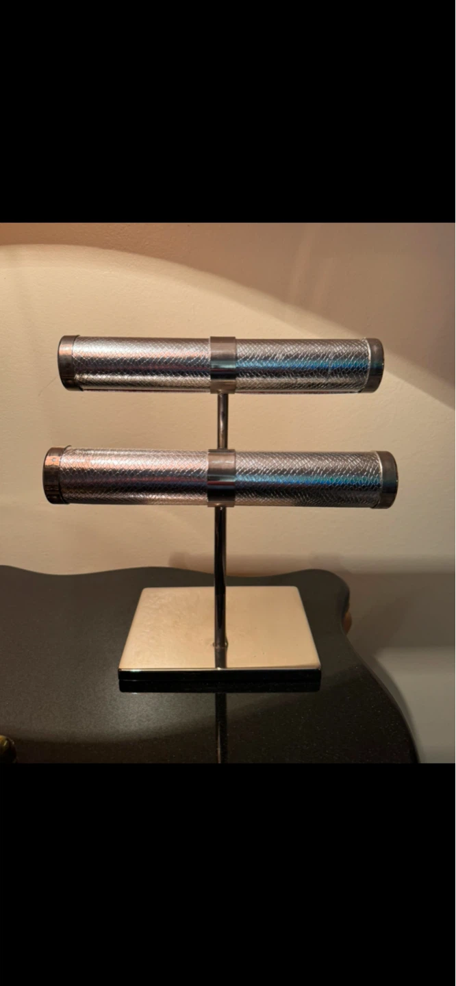 Silver Double Bar Jewelry Organizer Stand