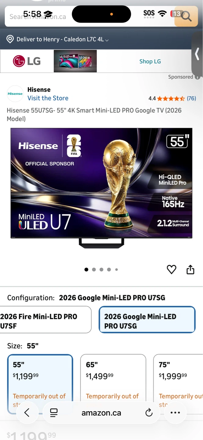 Hisense 55" U7G Mini-LED QLED 4K Google TV - photo 2