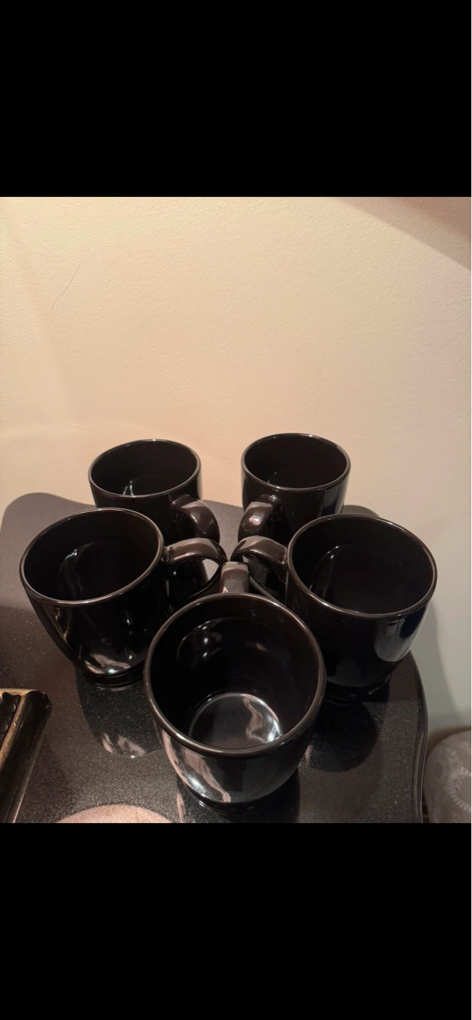 Set of 5 Black Liquid Logic Coffee Mugs