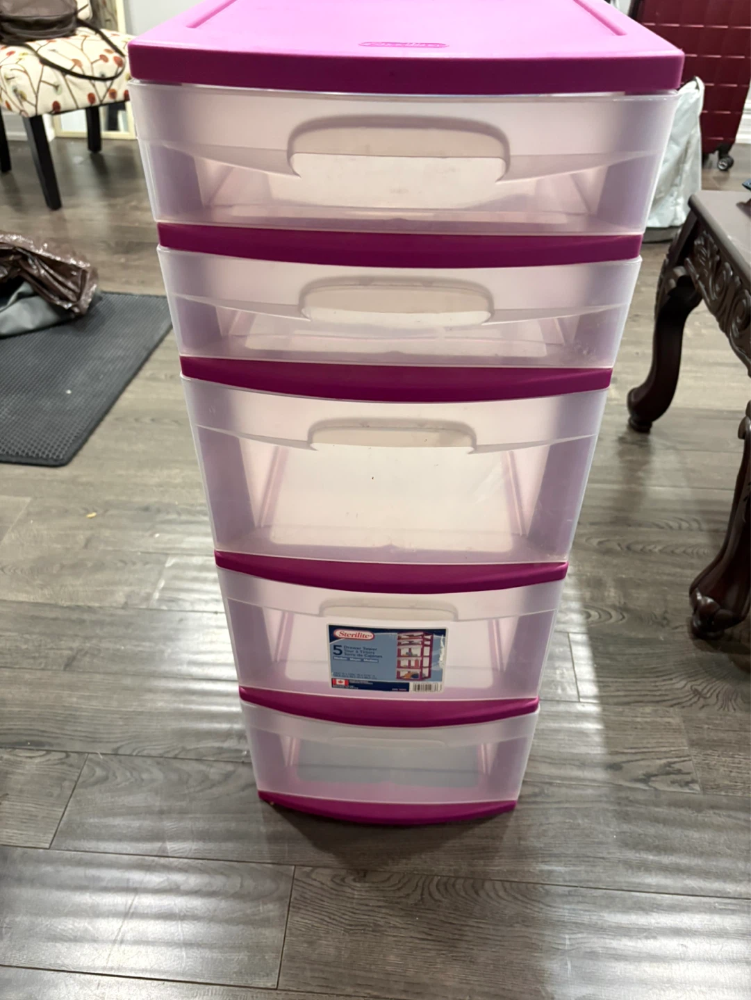 Sterilite 5 Drawer Plastic Storage Unit - Pink