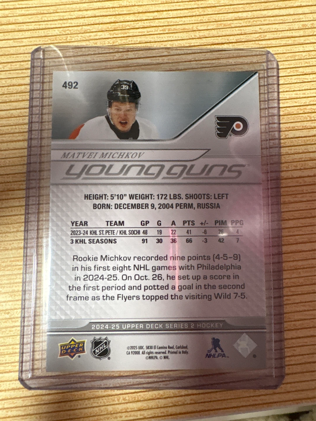 Matvei Michkov Young Guns Hockey Card - photo 2