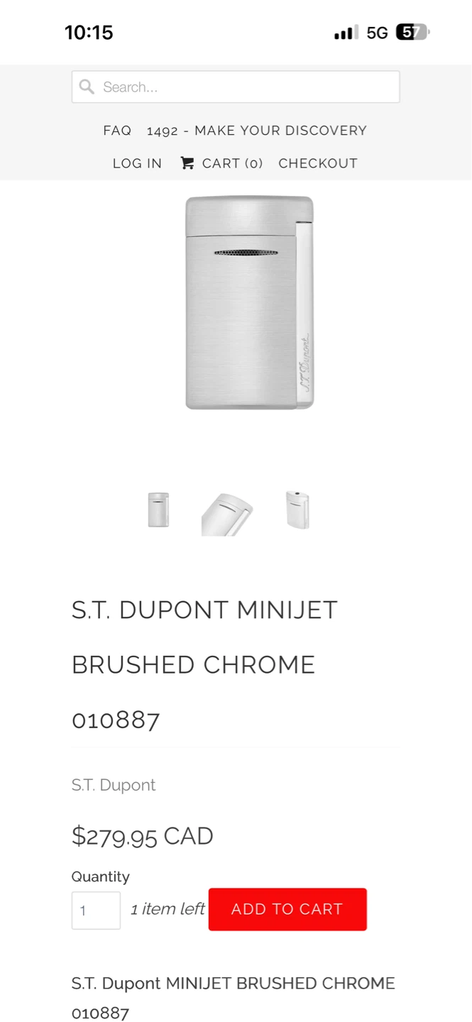 S.T. Dupont Minijet Lighter - Brushed Chrome
