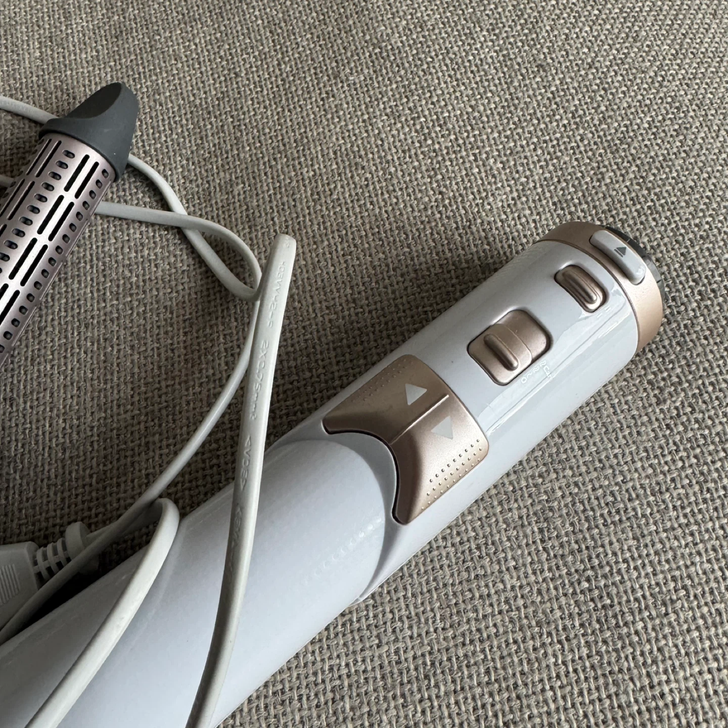 White & Gold Hair Styler with Curling Attachment - photo 2
