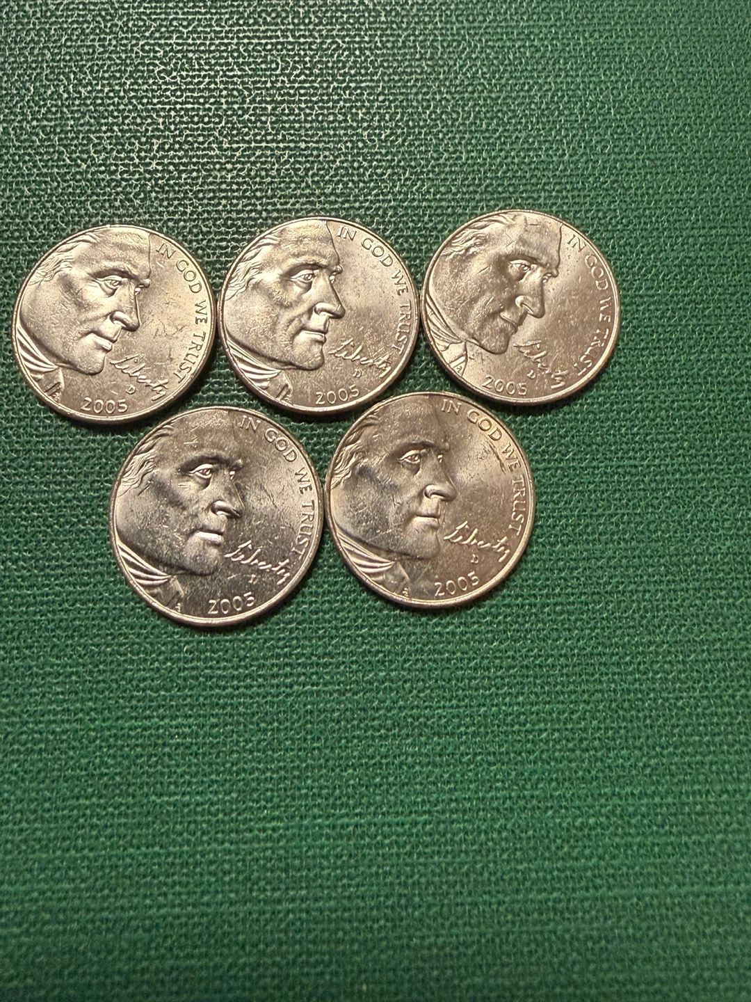 5 x 2005 US Buffalo Nickel Coins - photo 2