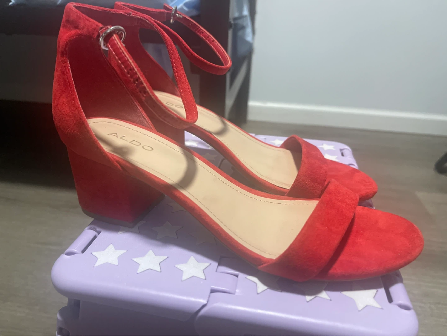 ALDO Red Suede Block Heel Sandals - photo 2