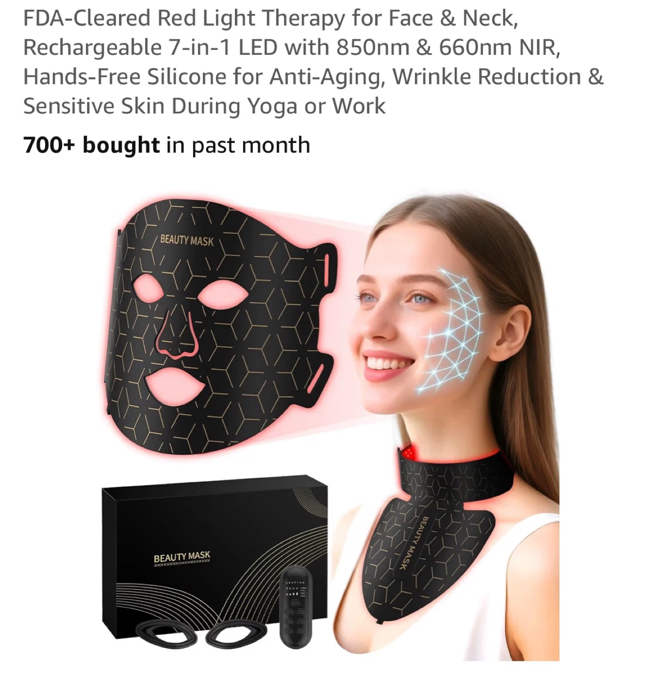 Red Light Therapy Mask and Neck Device
