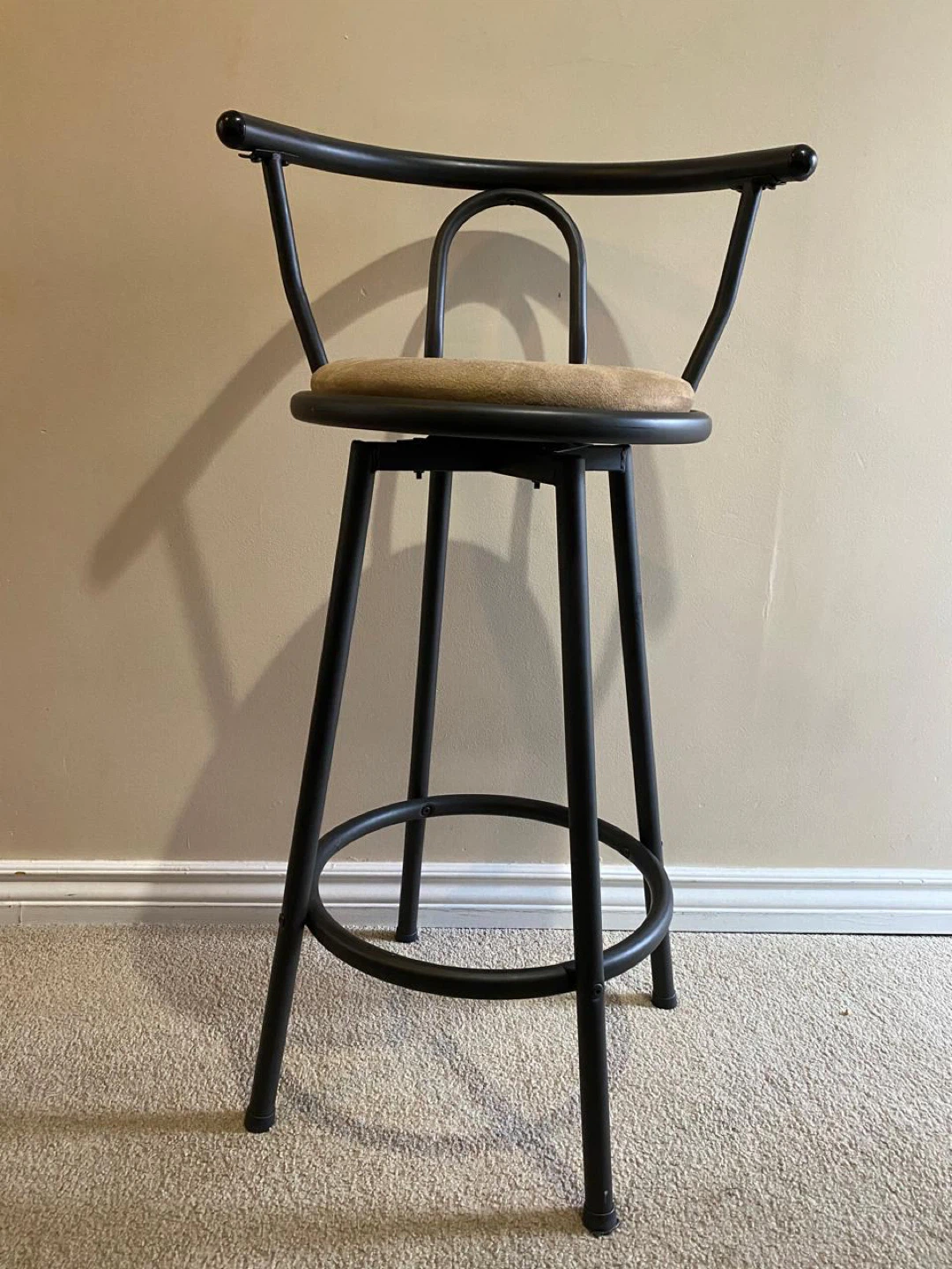 Black Swivel Bar chair with Tan Seat