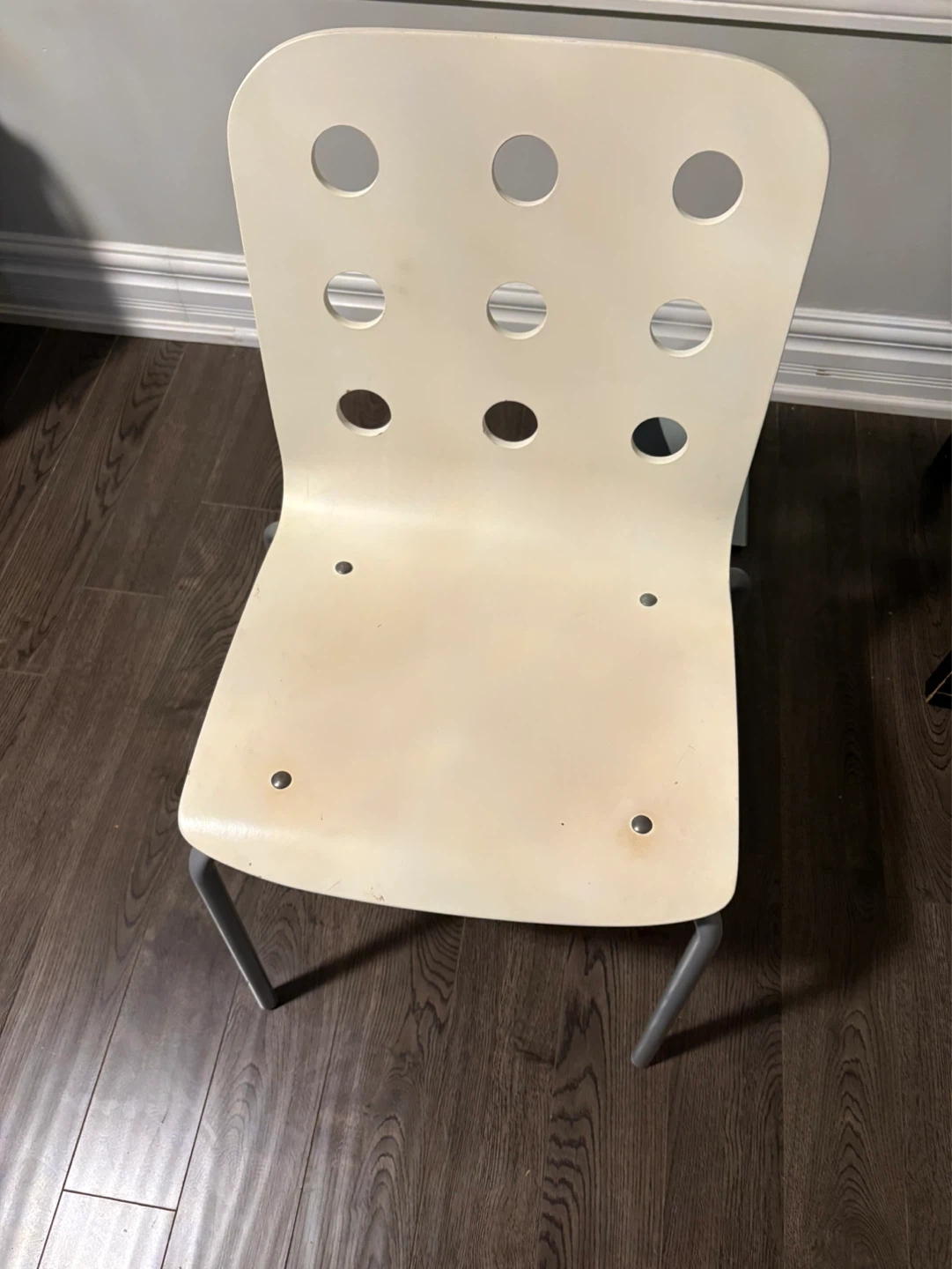 Cream Kids Chair with Metal Legs