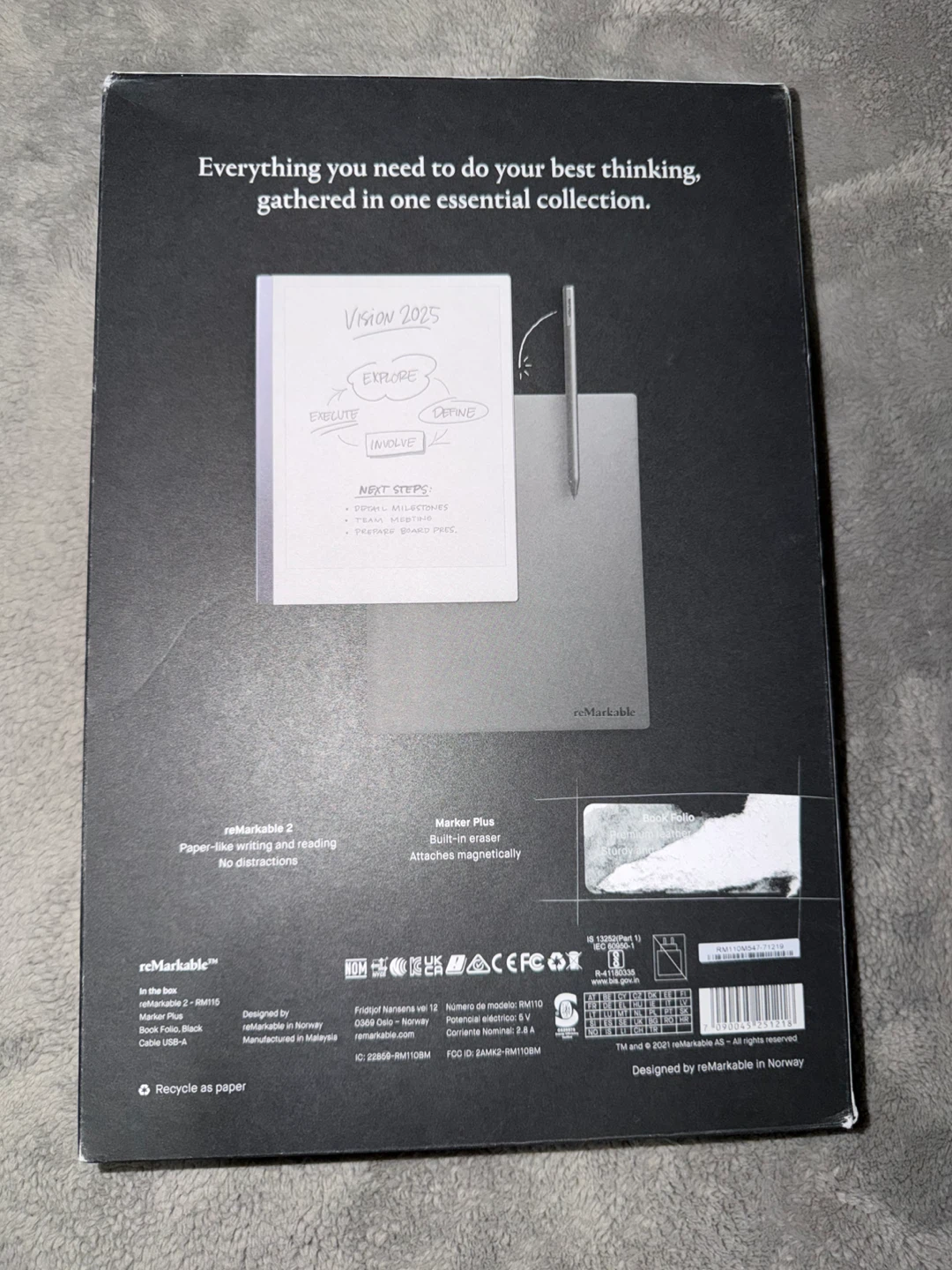 reMarkable 2 Paper Tablet with Marker Plus and Book Folio