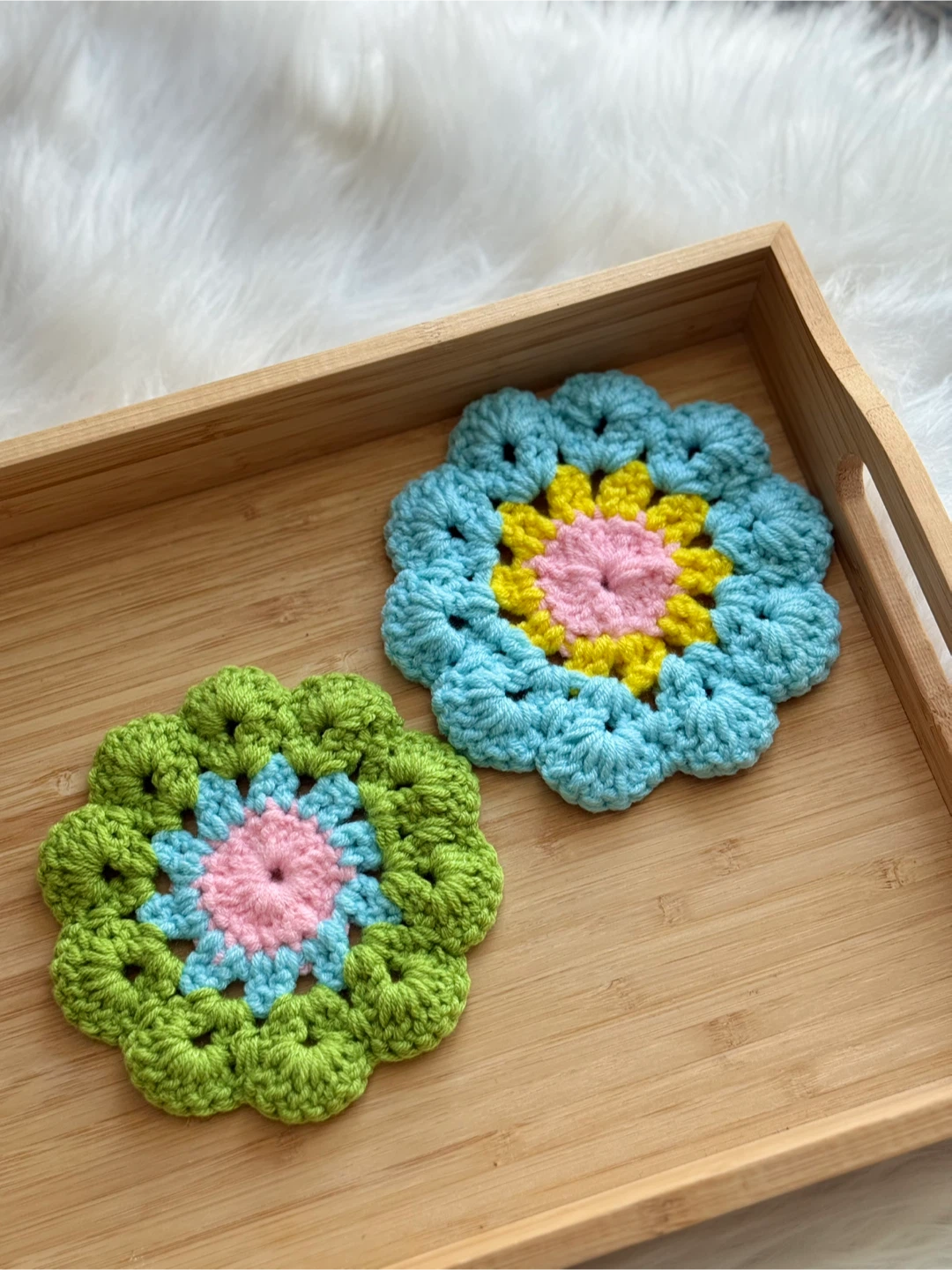 Handmade Crochet Flower Coasters - photo 2