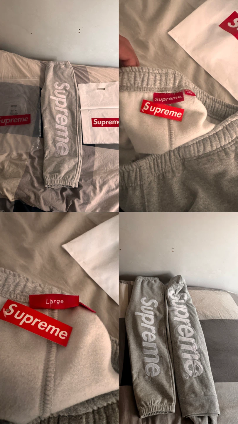 Supreme Grey Hoodie and Sweatpants Set - Large
