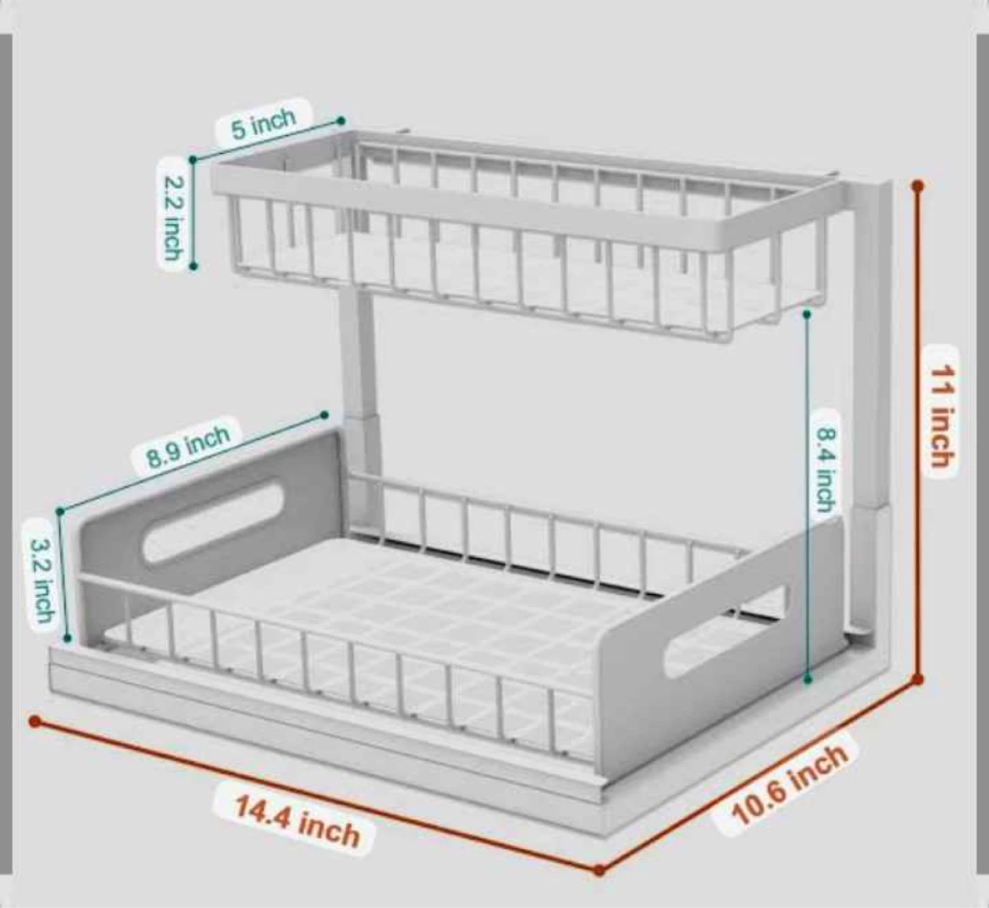 Free delivery Mossartify 2 Tier Under Sink Organizer