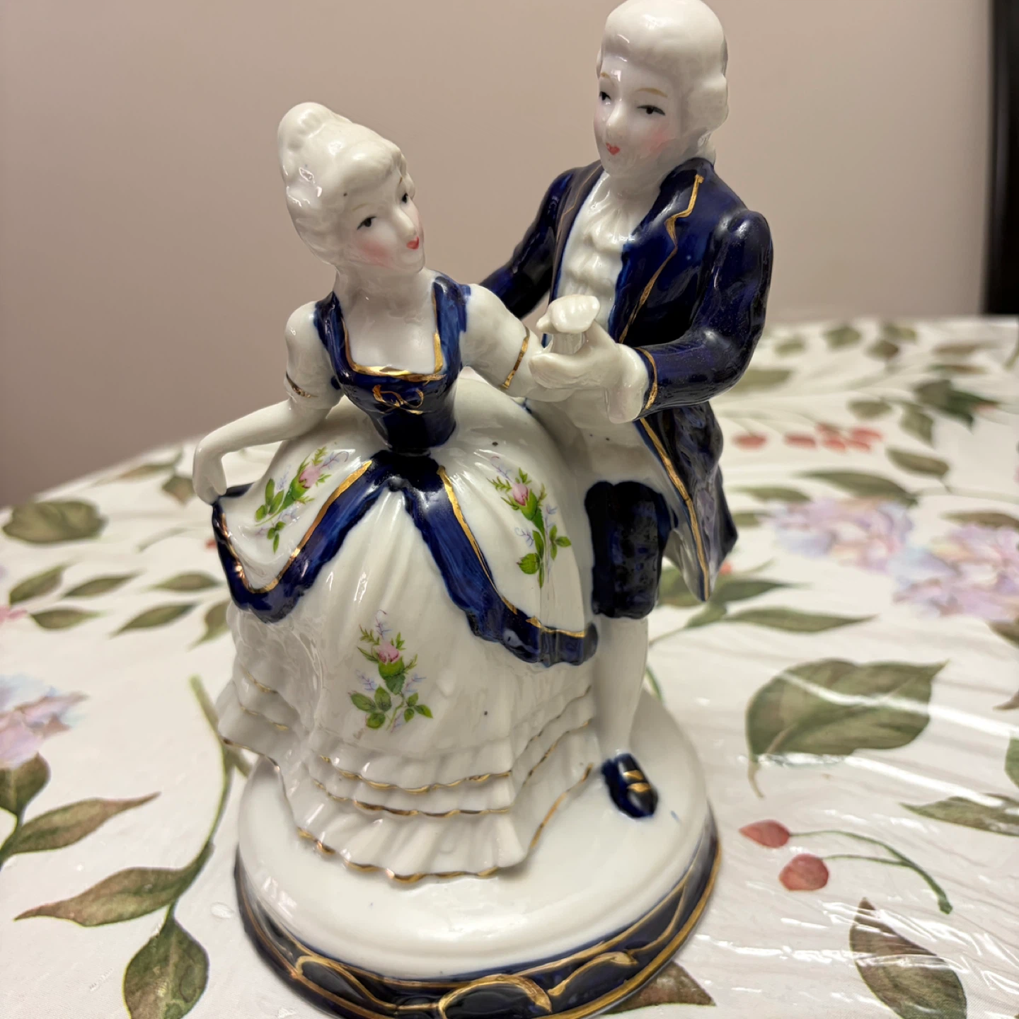 Porcelain Dancing Couple Figurine - 21cm Tall