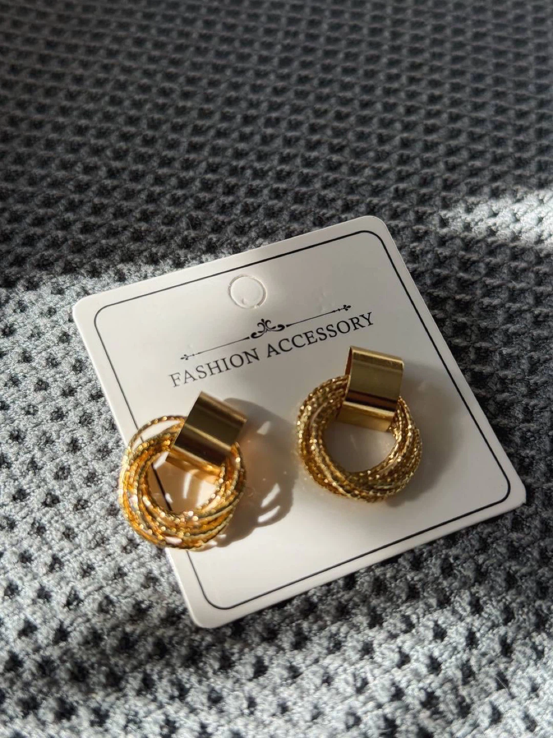 Gold-Colored Multi-Hoop Drop Earrings